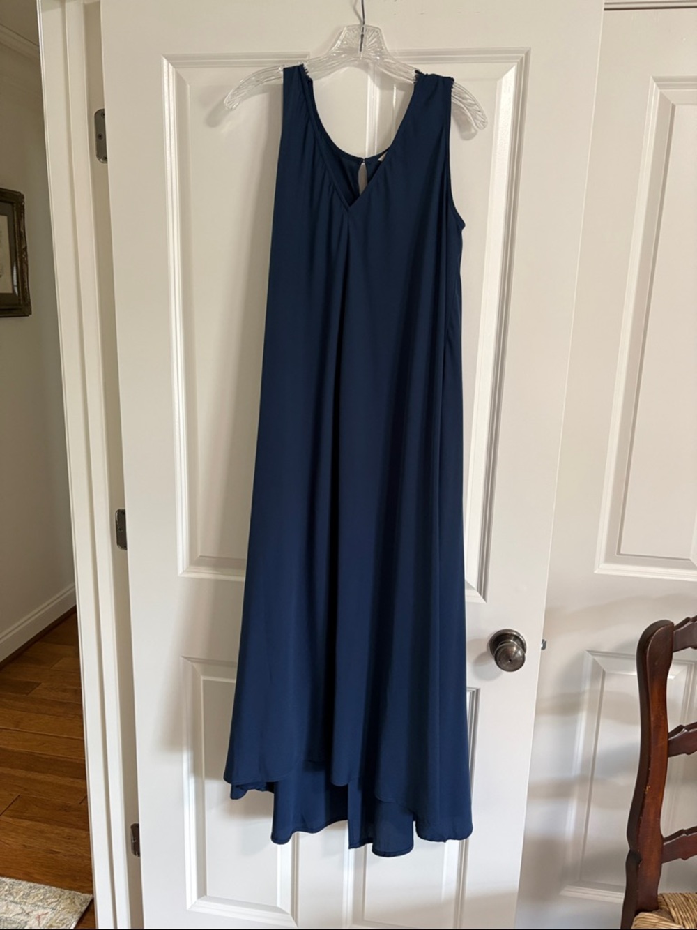 Soft Surroundings Navy High-Low Sleeveless Midi Dress